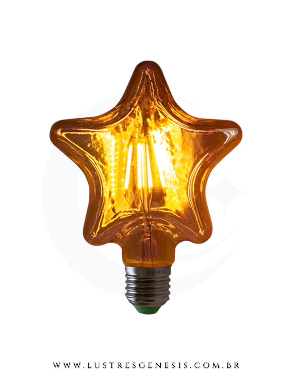 Lâmpada de Filamento de Led Star 4W em formato de estrela, modelo Squirrel Cage da GMH Lustres Gênesis loja online de Lustres e Iluminação Decorativa
